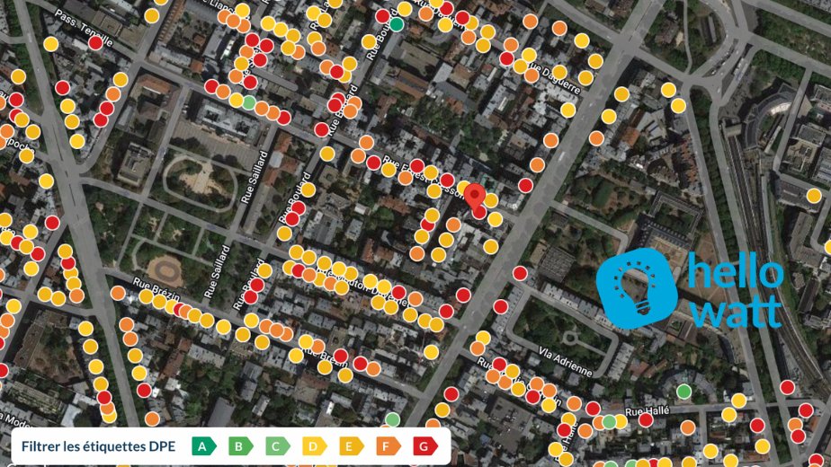 Retrouver son DPE grâce à la carte interactive d’Hello Watt